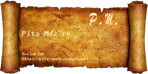 Pitz Márk névjegykártya